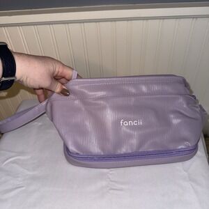 Fancii Macy 2 Makeup Bag Light Purple Wide Mouth Brush Storage Wrist Strap NWT